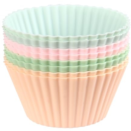 8 Pcs Silicone Muffin Cases - Reusable Muffin Trays for DIY Cakes & Chocolate Cakes
