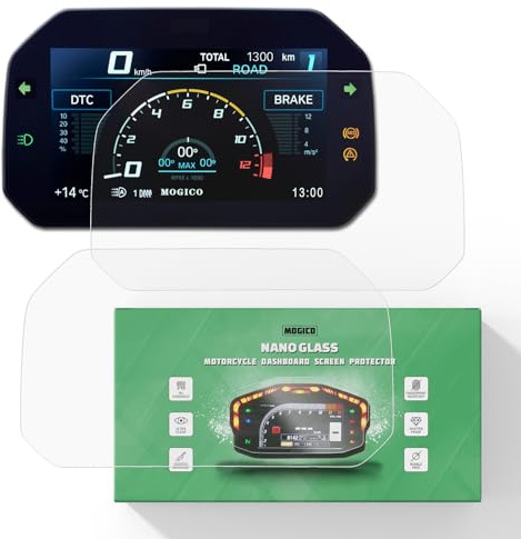 Mogico Motorcycle Accessories Nano Glass Dashboard Screen Protector Kit for BMW R1300GS Adventure 2024-2025 / R1250RS R1250R 2019+ / R1250GS Adventure 2018-2023 / R1200GS 2017+ (2 x Anti Glare)