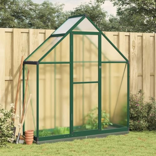 Juroupi Gewächshaus mit Fundamentrahmen GartengewäChshäUser Greenhouse GewäChshaus Aluminium Grün 169x58x202 cm Aluminimum