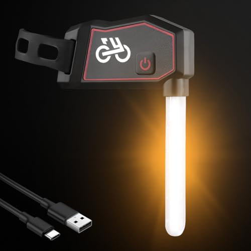 Feux Arrière de Vélo, WASAGA Feu Arrière de Vélo Novateur à 8 Modes D'éclairage avec Batterie de 500mAh pour 4 Heures de Temps de Travail & Rechargeable de Type C & Étanche IPX4 (Orange)