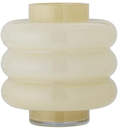 Bloomingville Sahara Vase, Gelb, Glas, T21,5xH22 cm