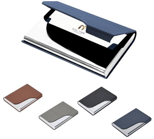 XINGYATU Custodia per biglietti da visita, lussuosa pelle PU, porta biglietti da visita di alta qualità, con chiusura magnetica, per conservare il vostro biglietto, porta biglietti da visita per uomo