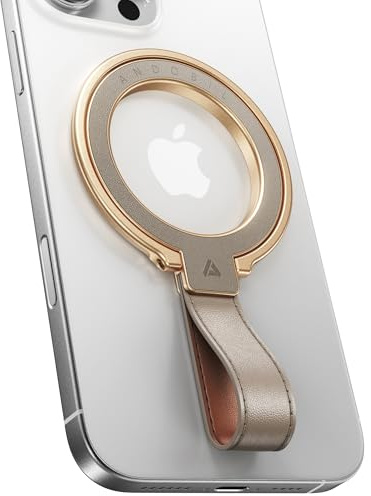 andobil 2026 Premium Leather Magnetic Phone Grip Holder for MagSafe, Stable