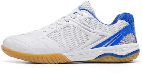 Moodeng Badminton Shoes for Women Indoor Court Breathable Tennis Shoes Lightweight Lace up Athletic Sneakers for Volleyball Blue Size 8.5