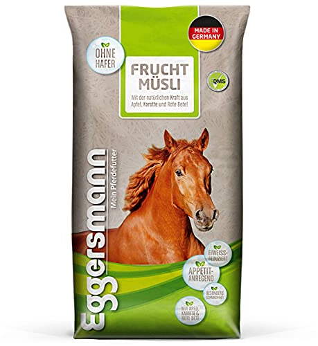 Eggersmann Frucht Müsli 20 kg – Eiweißreduziertes Pferdemüsli – Zusatzfutter mit hohem Gehalt an Fruchttrestern – Natürliches Eggersmann Pferdefutter