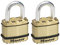 MASTER LOCK Pack of 2 High Security Padlocks, Security Level 8/10, Keyed, Outdoor, Laminated Steel/Brass Finish, Weatherproof, Standard Shackle