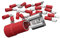 AUPROTEC 10x Flachsteckhülsen 0,5-1,5 mm² rot/Steckbreite 2,8 mm Teilisoliert PVC weiblicher Steckverbinder FDD Kabel-Verbinder aus Messing verzinnt