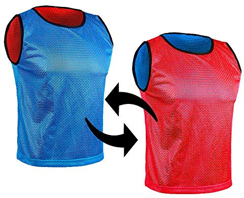 SPORSTBIBS Vändbara fotbollströjor, dubbelsidiga västar, leggings för barn, juniorer och vuxna, fotbollströjor, herr och dam, olika storlekar och färger, ingen logotyp