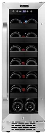 Whynter BWR-208SB Stainless Steel 12 inch Built-in 20 Bottle Undercounter Wine Refrigerator with Reversible Door, Digital Control and Lock
