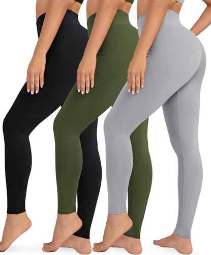 VALANDY Creamlush 3 Pack High Waisted Leggings for Women