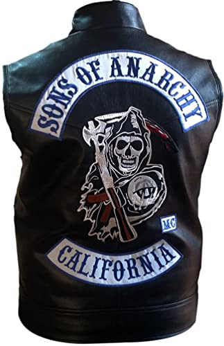 Chaqueta de piel sintética SOA Son of Anarchy Biker Club California para hombre, chalecos y sudadera con capucha para hombre