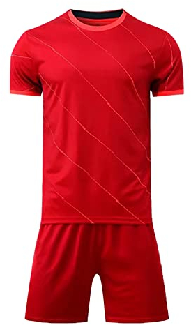 Caxndycing Herren Trikotsatz Trikot Set 2-teilig Fußball Jersey + Shorts Sportbekleidung Atmungsaktiv Fußball Training Uniform Komplettes Set Einfarbig schnell trocknender Sportanzug