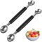 Double-Sided Fruit Melon Baller Spoon Cantaloupe Spoon 2 in 1 Stainless Steel Melon Ballers Melon Scoop for Watermelon Cantaloupe Icecream Ball,18cm