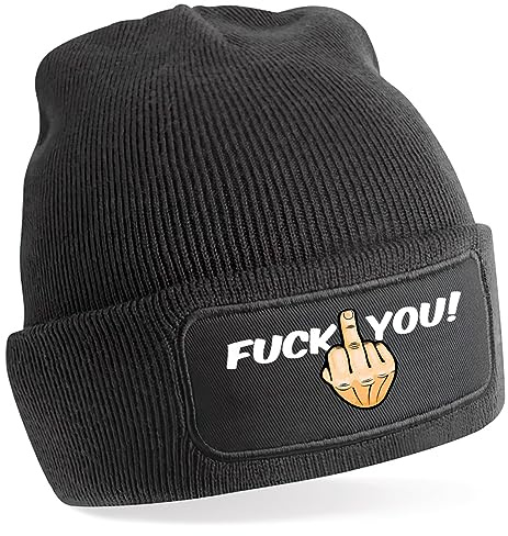 TeeDesign Berretto Divertente con Scritta Fuck You. Gadget Abbigliamento per Uomo Donna Ragazzo e Ragazza - Cappello Fuck You