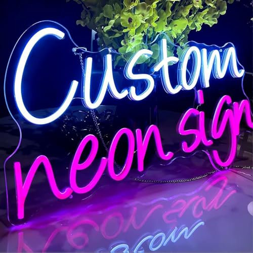 KOPLYEM Custom Neon Signs, Personalised Dimmable Led Neon Lights Sign Customizable for Room Decoration Wedding Birthday Party Bedroom Game Room or Bar Logo Neon Lights