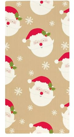FZRTGOP Weihnachtsmann Handtücher Schnelltrocknend Waschlappen Badetücher Handtuch Für Sport Spa Yoga 73x35cm