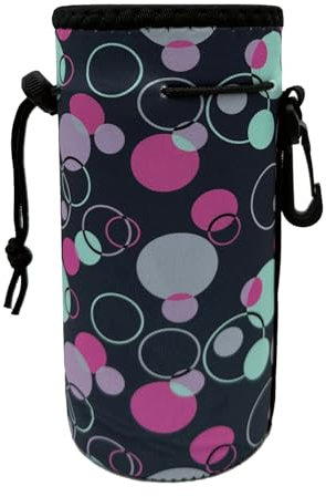 AMMKRO Bolsa para botella de agua, funda aislante portátil de neopreno, funda con cordón para botellas de 18/20 onzas, Burbujas, Deportivo