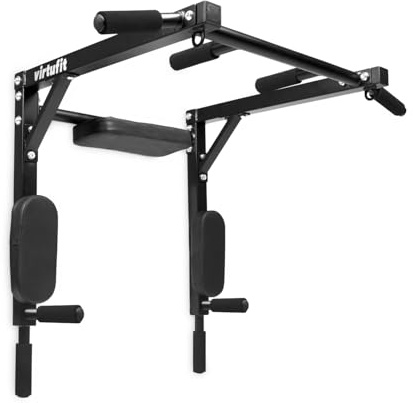 VirtuFit Barra di trazione per montaggio a parete - Stazione dip multifunzione - Attrezzature per l'allenamento
