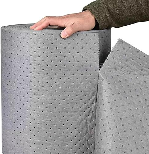 GQZJY Almohadillas absorbentes de Aceite Alfombrillas industriales de Control de derrames de petróleo de Polipropileno Rollo de 100 Hojas Las Almohadillas absorbentes de Aceite(Size:40cm*50cm-1 Roll)