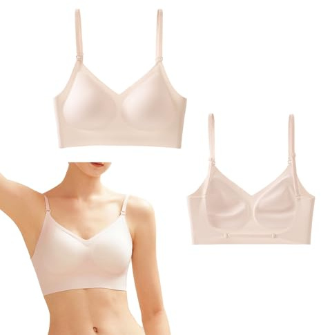 GWAWG Low Back Bra for Women Wirefree Seamless Bra Backless Multiway Straps Convertible Halter Bra with Padding Removeable (UK, Alpha, XXL, Plus, Regular, XL)