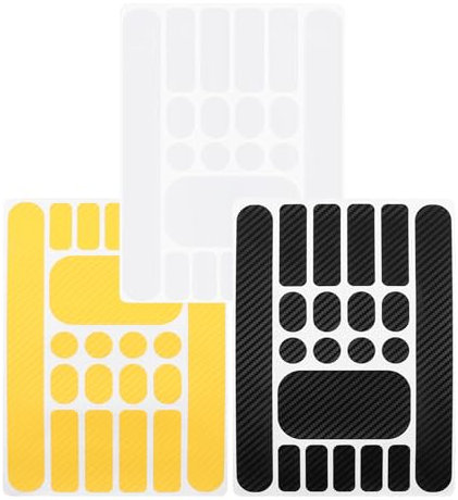 TAKONE Fahrrad Rahmenschutzfolie Transparent, Schwarz & Gelb – 3 Stück Lackschutzfolie Fahrradrahmen – Kratzschutz Aufkleber für MTB & Rennrad