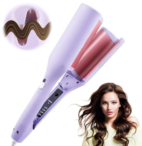 Ferro per arricciare capelli, ferro da 32 mm a onde in ceramica, con display a LED a 4 temperature, anti-combustione, per tutti i capelli