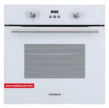 Corberó – Horno Multifunción Plus | CCHMD805W | 59x59x56 cm |70L | 8 Programas | Display Digital | Función Hidrólisis | 3000W | Doble Cristal | Guías Extraíbles | Cristal Blanco