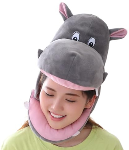 Gorro De Hipopótamo De Dibujos Animados – Lindo Gorro De Disfraz De Hipopótamo De Felpa, Cómodo Tocado Con Temática De Animales | Opción De Cosplay Juguetona Para Ocasiones De Niños Y Adultos, Estilo
