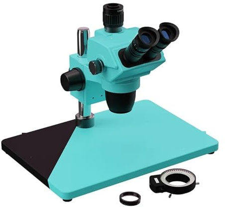 Microscope Microscope stéréo trinoculaire HD, zoom à neuf vitesses, clé de verrouillage, oculaire réglable, lentille multicouche, structure anti-poussière