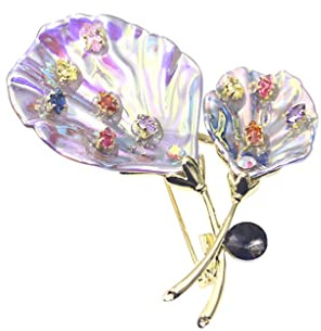 Kinesisk stil Retro Lotus Löv Färg Diamantbrosch Kvinnlig Brosch Kappa Pin Coat Pin Qixi Gift