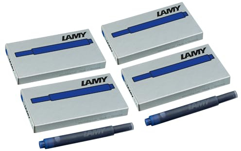 Cartuchos de tinta para pluma estilográfica Lamy 2077 - 4er-Set, T10, color azul, 4 paquetes (20 cartuchos)