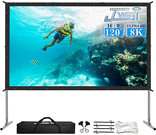 JWSIT Rear Projector Screen 120inch,Outdoor Movie Screen with 3-Layers PVC