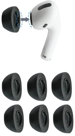 Comply Foam Apple AirPods Pro 2.0 Earbud Tips. Comfortable. Clicks On. Stays Put. Noise Canceling. Fits in Charging Case (Large, 3 Pairs)