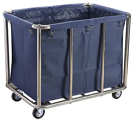 ZYFC Industrial Rolling Laundry Cart, Large Heavy Duty Laundry Hampers with Wheels, Laundry Basket Bulk Truck Commercial Household with Removable Liner Bag, 12 Bushel (400L), 200kg/440 Lbs Load