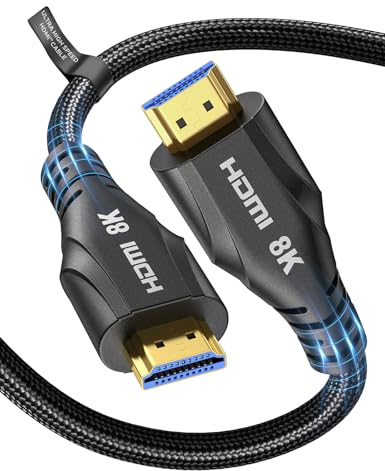 Cratree Cavo HDMI 10 Metri,10K Alta Velocità Cavo HDMI 4K 120Hz 8K 60Hz 48Gbps,eARC Dolby Atmos Compatibile con HDTV Monitor PC Proiettore Blu-ray