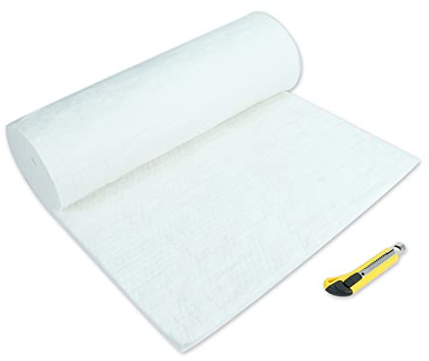 BACLAUGH 1x24x96,2400F Ceramic Fiber Fireproof Insulation Blanket, Applicable to Furnace, forging, kiln and Stove