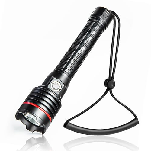 LetonPower 26S 5000 Lumens Lampe de Plongée - 5 Modes, 6h Autonomie, Recharge USB-C, Étanche IP68 (100m) pour Plongée, Nuit et Sécurité