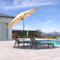 PURPLE LEAF Aluminium Sonnenschirm 300 cm, Knickbarer, Gartenschirm mit Kurbelvorrichtung, für Balkon/Terrasse, Markt Tisch Schirm, wasserabweisend, UV-beständig, Beige