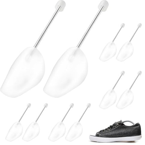 EAEVKPI 5 Paar Schuhspanner, Schuhspanner aus Kunststoff, Transparente Verstellbare Metallfeder Schuh Tree, Schuhstrecker für Herren, Größe 40-47