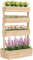Outsunny Jardinière surélevée en Bois avec 4 étages, escalier de Fleurs avec Doublure, Trous de Drainage, pour terrasse, Balcon et Jardin, Bois Naturel