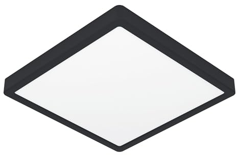 EGLO connect.z Fueva 6-Z LED-badrumslampa, smart taklampa, 39 x 39 cm, ZigBee-kompatibel, app- och röststyrning via Alexa, varm- till kallvit, dimbar, svart, för badrum, IP44