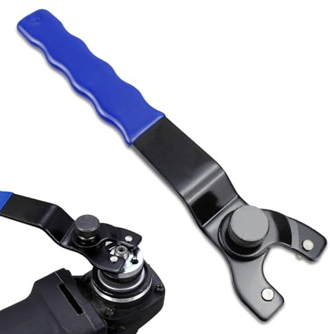 Fogcosy Angle Grinder Key, Grinder Wrench Universal Adjustable Grinders Spanner ​Wrench, Adjustable Pin Wrenches with Non-Slip Plastic Coated Grip for Angle Grinders (7.48inch)
