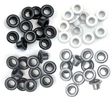 We R Memory Keepers 18676008 - Crop-A-Dile - Eyelets, 4 Farbtöne à 15 Stück, grau