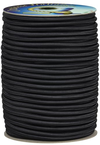 Corderie Italiane 006004066 Treccia elastica nera 6 mm - 10 mt