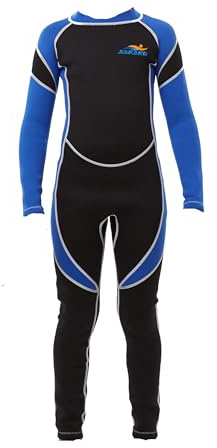SANANG Combinaison de plongée en néoprène 2,5 mm pour enfants, combinaison de natation à manches longues une pièce pour la plongée avec tuba et la plongée