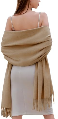 RIIQIICHY Women Scarf Camel Pashmina Shawls and Wraps for Wedding Ladies Winter Scarves