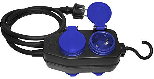 ORNO OR-AE-13160(GS) Mehrfachsteckdose Außen Werkstatt Steckdose IP44 4-Fach mit Hängendem Haken (5m Kabel)
