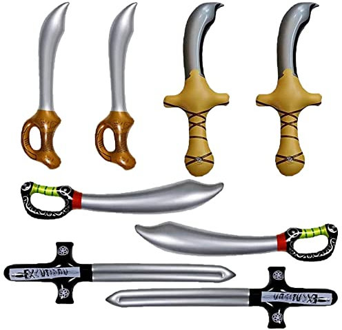 BBAOO Épée Gonflable Pirate, 8 Pièces Couteau Pirate Ballon, Sabre de Pirate Gonflable, Sabre Pirate, pour Soirée à Thème Halloween, Cosplay Pirate, Anniversaire d'enfants à Thème