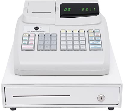 Cash Management System, Menu Based Control System Cash Register with Thermal Printer and Keys, 6 Digital LED Commercial Cash Register for Small Businesses