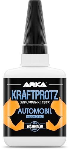 ARKA - KRAFTPROTZ AUTOMOBIL 50 g | Colle Super Glue épaisse | Colle automobile transparente | Idéal comme colle à plastique, à textile, à verre, à cuir, à bois, etc.